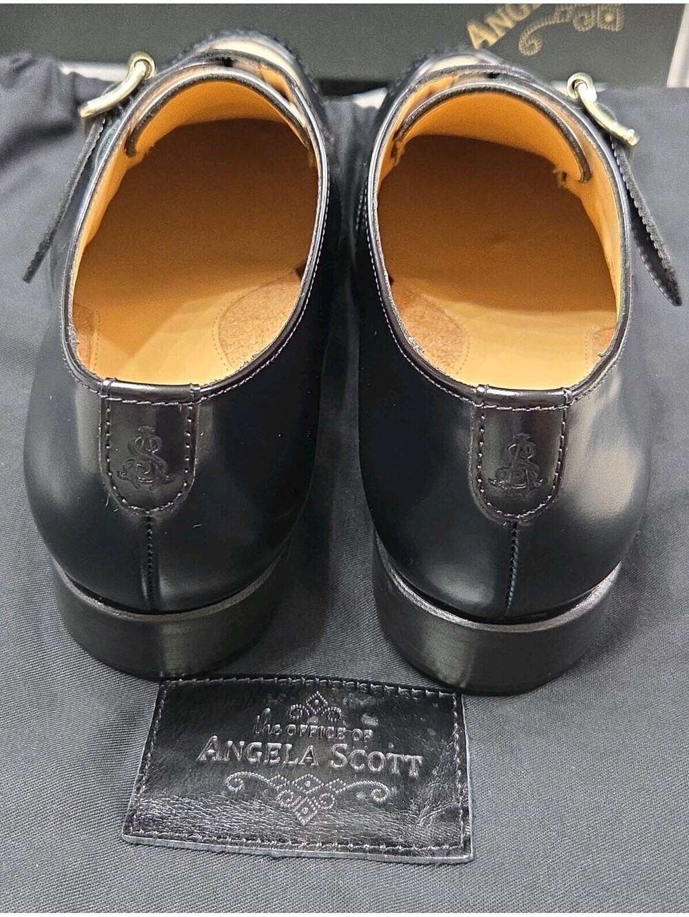 The Office Of Angela Scott Mr Georgie Monkstrap Black White Women Shoes 36.5 6.5 - Picture 4 of 13